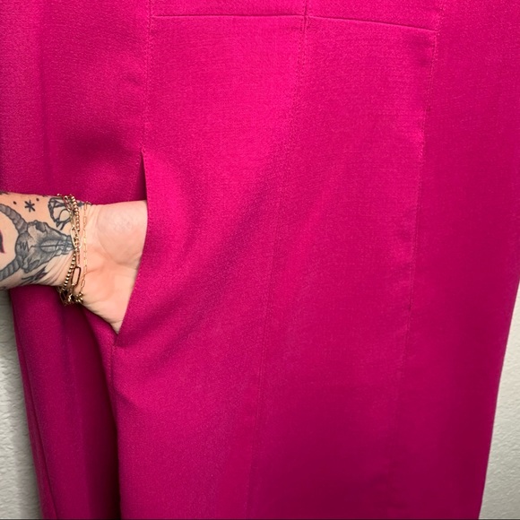 Vince Camuto Crepe A Line Dress Magenta - Picture 4 of 8